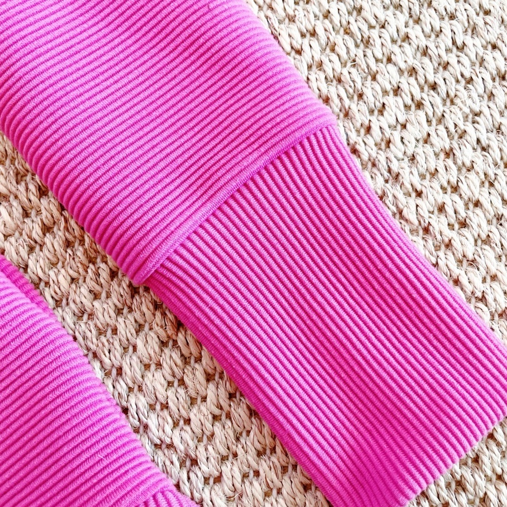 ADDISON BAY Women's The Everyday Crewneck Hot Pink Ribbed XS | Sold Out Online - Picture 5 of 10